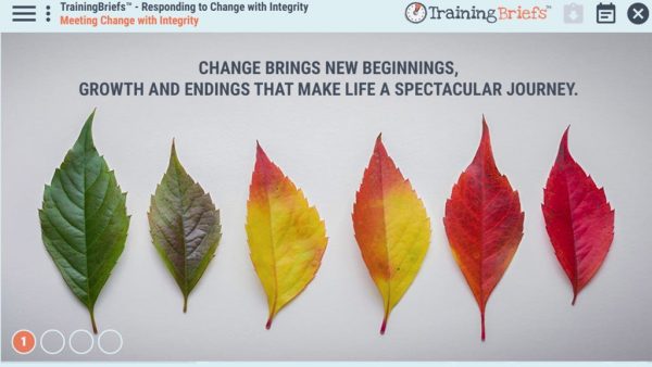 TrainingBriefs¬Æ Responding to Change with Integrity