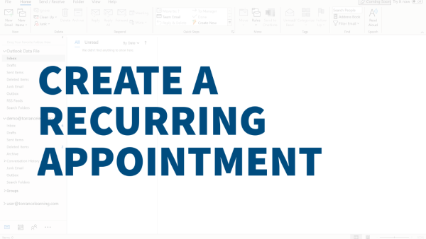 Outlook Basics - Create a Recurring Appointment