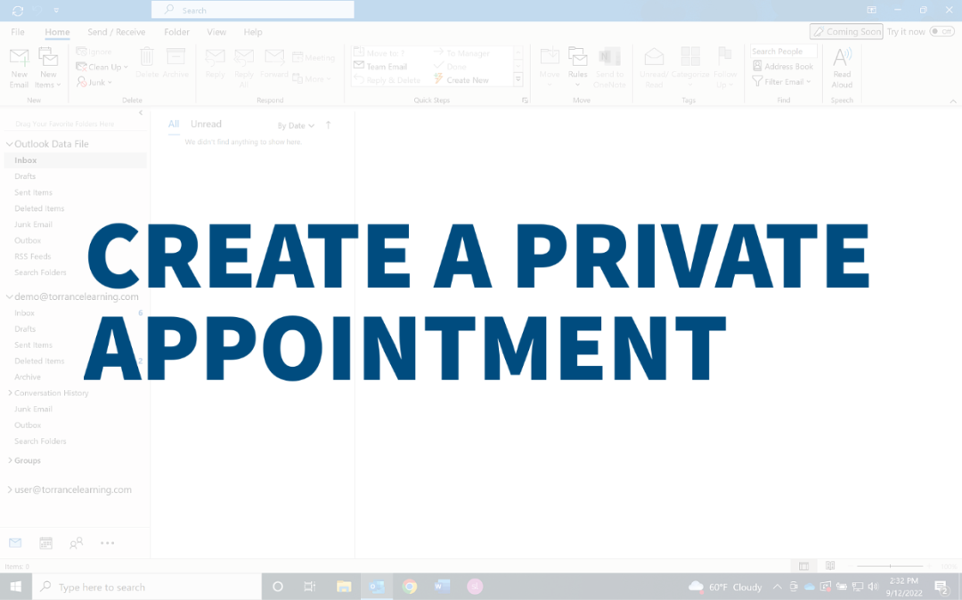 Outlook Basics - Create a Private Appointment