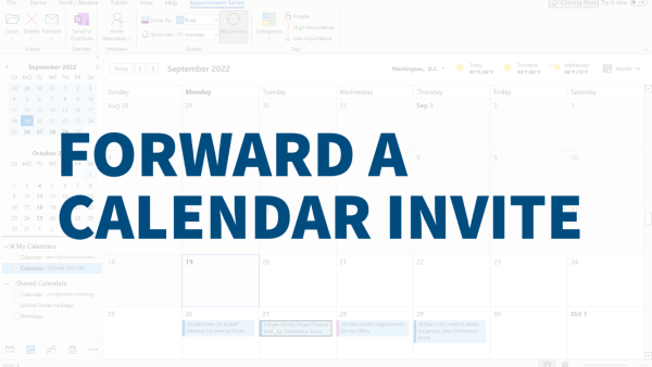 Outlook Basics - Forward a Calendar Invite