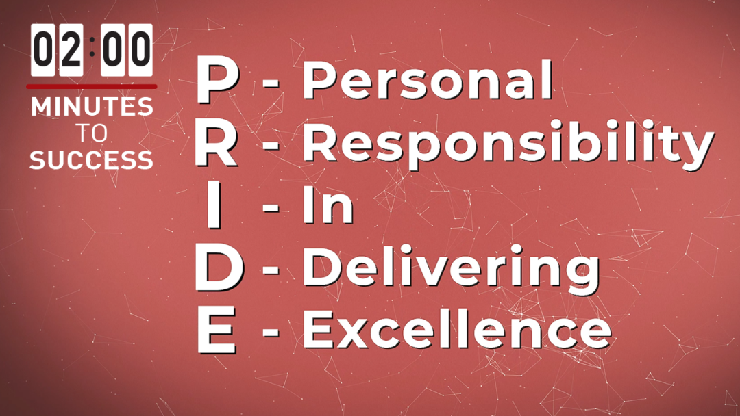 Always Take PRIDE in Your Work