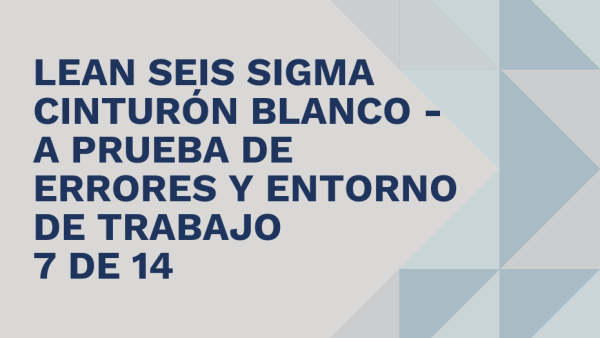 Lean Seis Sigma Cinturón Blanco: A prueba de errores y entorno de trabajo 7 de 14