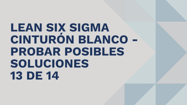 Lean Seis Sigma Cinturón Blanco: Probar posibles soluciones 13 de 14