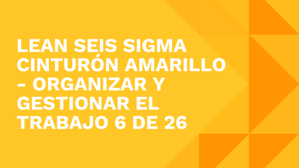 Lean Seis Sigma Cinturón Amarillo: Organizar y gestionar el trabajo 6 de 26