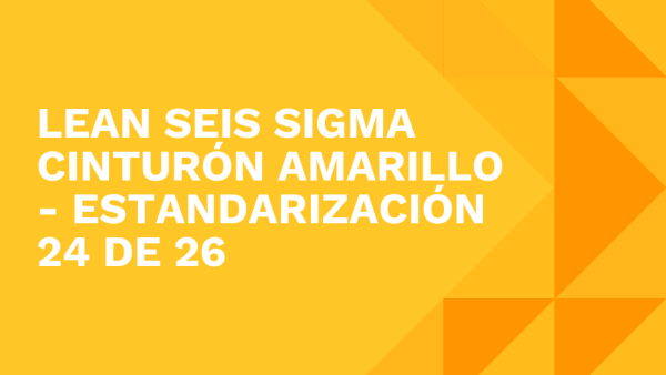 Lean Seis Sigma Cinturón Amarillo: Estandarización 24 de 26