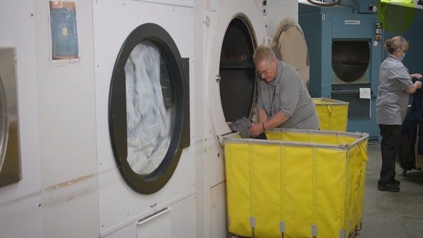 Hospital Environmental Services: Unloading the Washer and Loading the Dryer