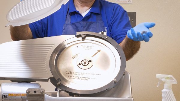 Commercial Kitchen Cleaning: Cleaning a Slicer