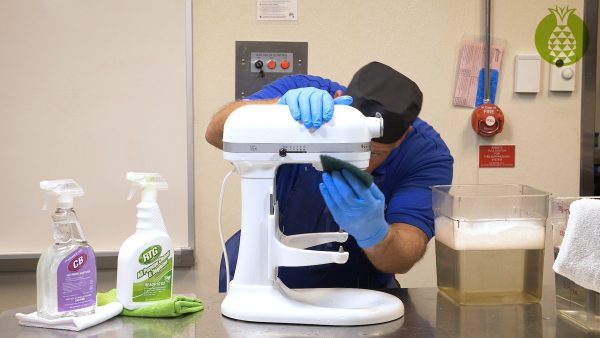Commercial Kitchen Cleaning: Cleaning a Countertop Mixer