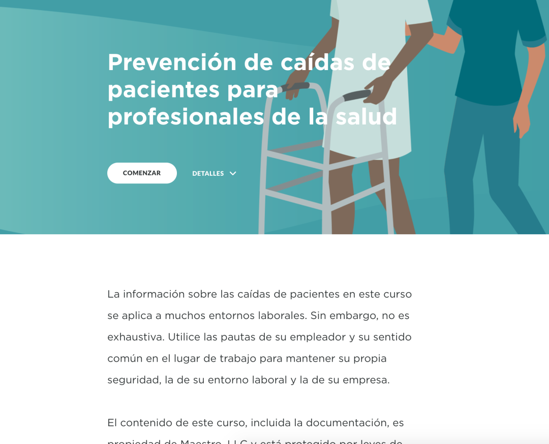 Prevención de caídas de pacientes para profesionales de la salud