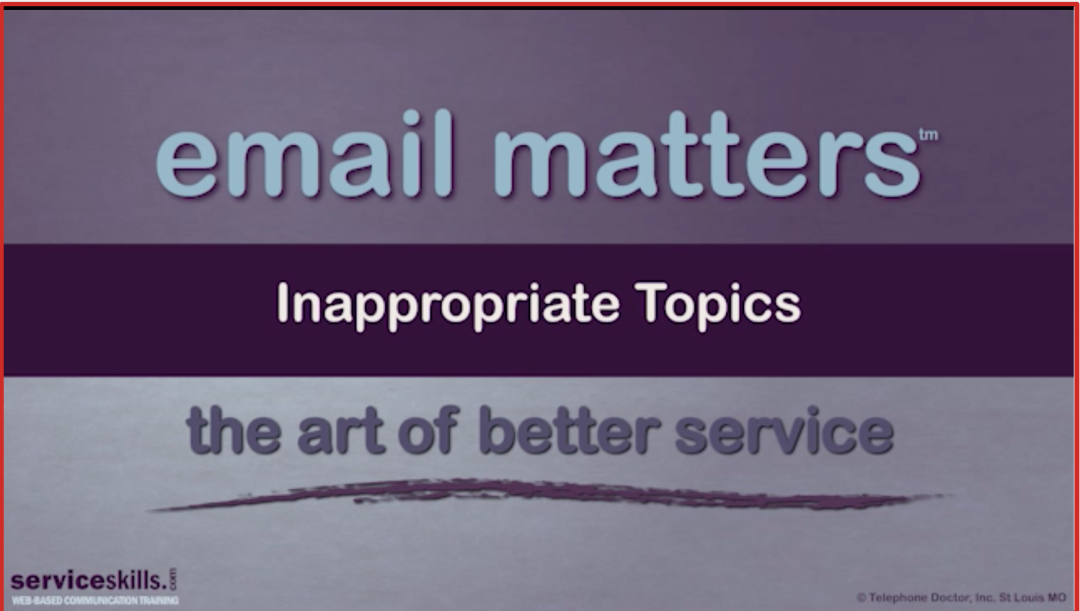 Email Matters: Sujets Inappropriés