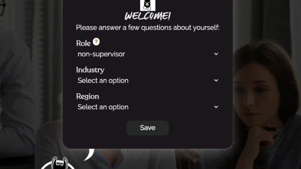 Harassment Prevention: Self-Select Role / Region / Industry