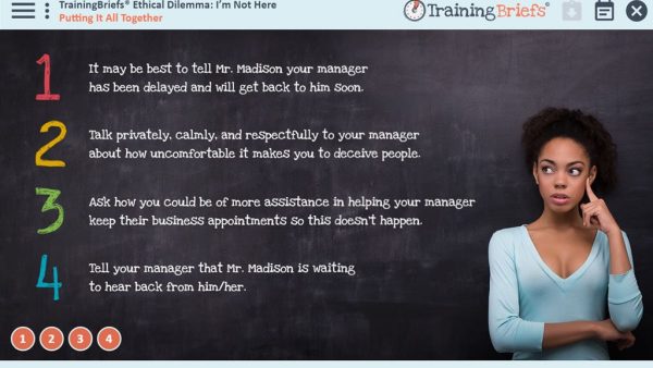 TrainingBriefs¬Æ Ethical Dilemma - I‚Äôm Not Here