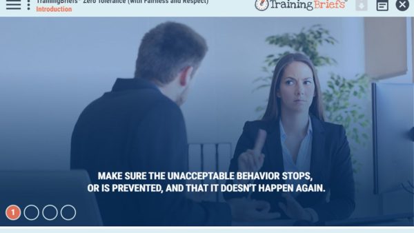 TrainingBriefs¬Æ Zero Tolerance (with Fairness and Respect)
