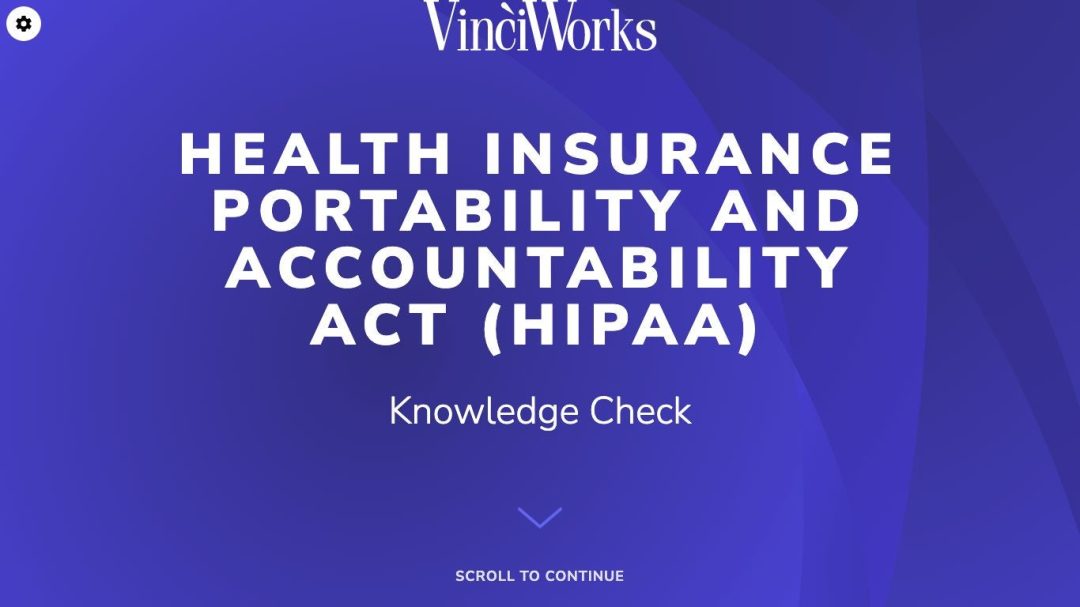 HIPAA Knowledge Check